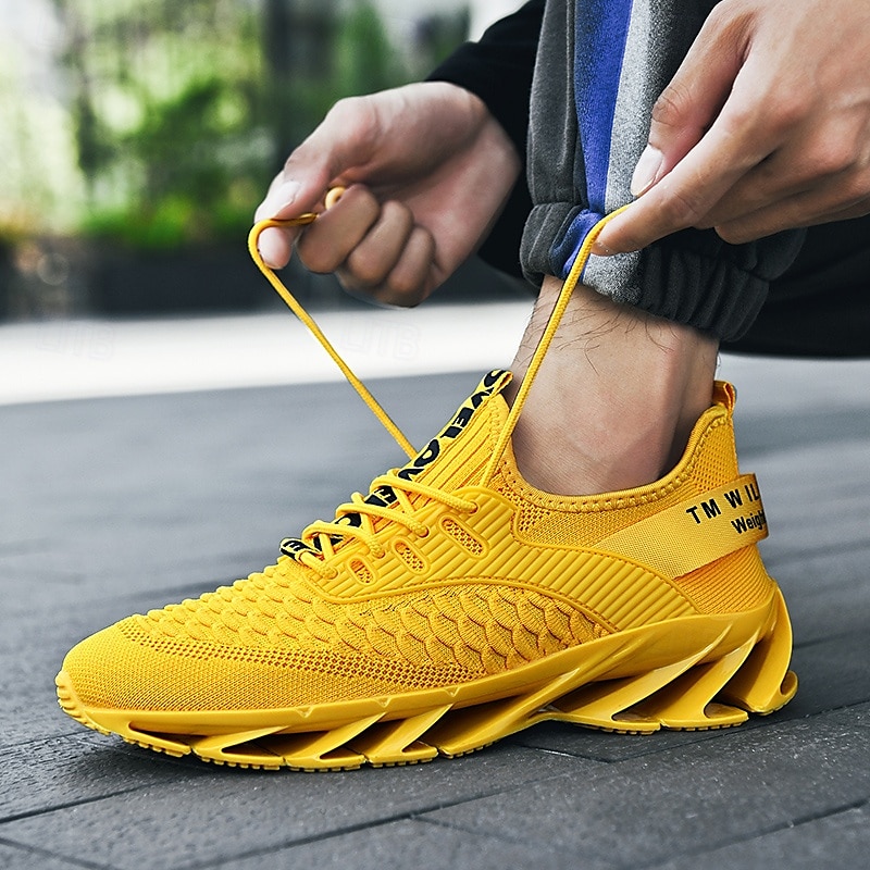 herenmode hardloopsneakers, lichtgewicht ademende sportschoenen met unieke blade-zool, ideaal voor de sportschool, hardlopen en streetwear 2025 - $46.99 –P4