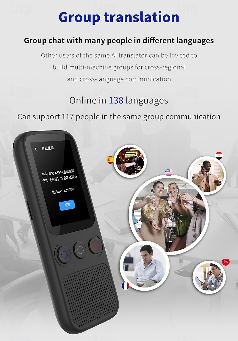 Language Translation Device Two-way Real-time Voice Translation Supports 138 Languages Accurate Offline And Recording 2 Hd Inch Touch Screen For Travel Business And Study 2025 - $95.99 –P9