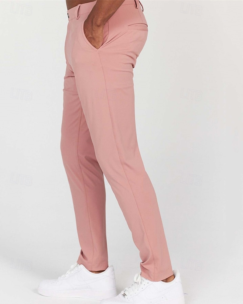 Voor heren Pakken Broek Chinese Knop Zak Effen Comfort Formeel Feest Werk Modieus Klassieke Stijl Zwart Wit Micro-elastisch 2026 - $12.49 –P2