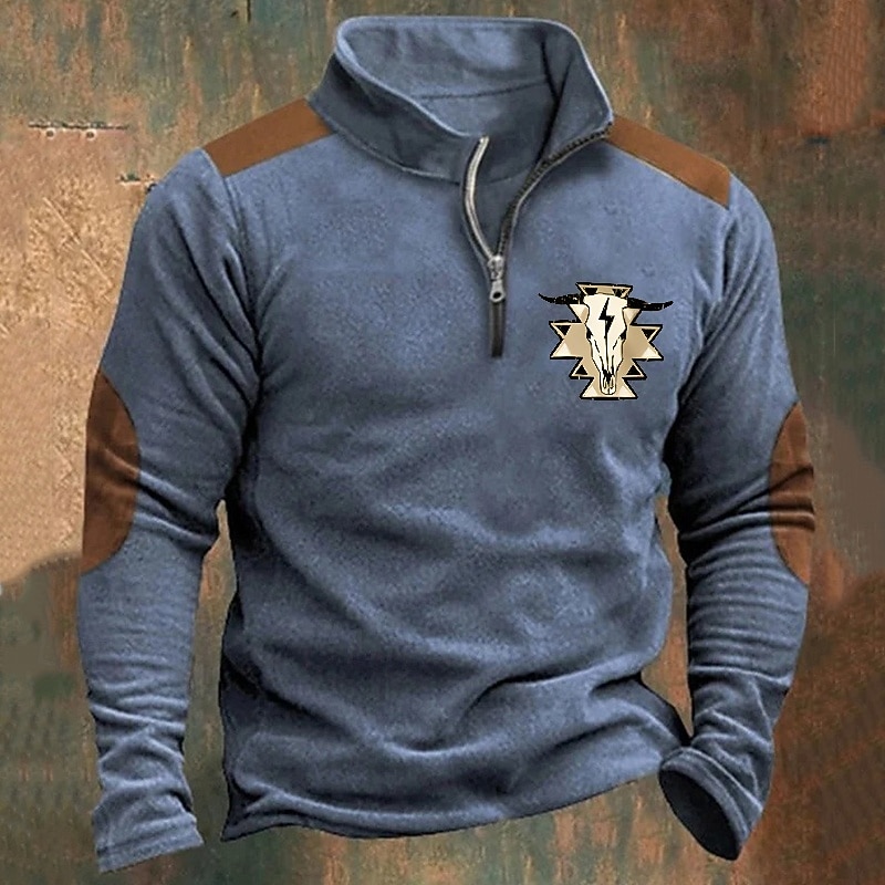 Férfi Pulóver Negyed cipzáras pulóver Medence Barna Khakizöld Világos szürke Sötétszürke Fél cipzár Grafika Tehén Nyomtatott Nyomtatott Negyed irányítószám Karácsony Napi Szabadság Egyéb nyomatok 2025 - $24.99 –P5