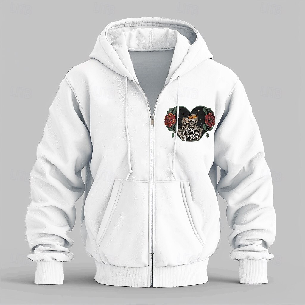 Hombre Rosa Cráneos Sudaderas Con Capucha Deportivo Básico Carnaval Rendimiento Otoño Invierno Negro Blanco Ropa Diseñador Otras impresiones S M L XL 2XL 3XL 2025 - $49.99 –P3