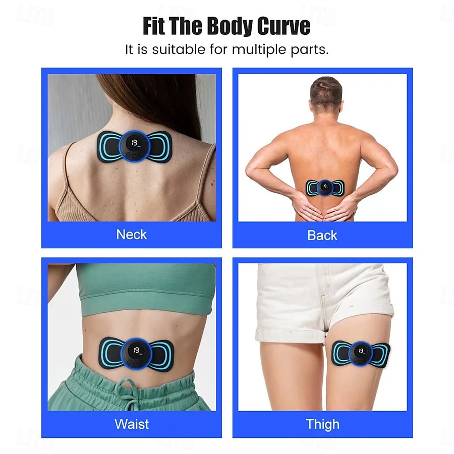 3/6 stuks smart ems nekmassager mini nek- en rugstimulatiemassager draagbare gelpad sticker dun 2025 - $24.99 –P13