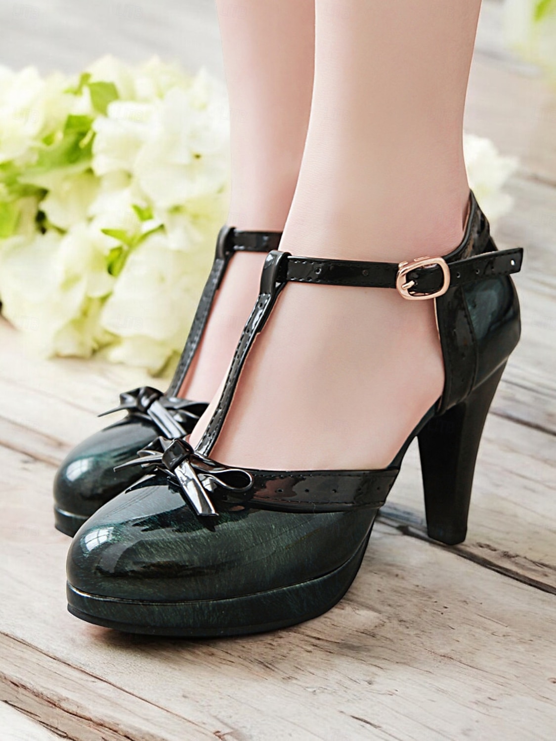 Escarpins rétro à talons hauts et brides en T pour femmes avec nœud et boucle – chaussures de style vintage classiques pour mariages, fêtes et événements officiels de 2025 ? $54.99 –P1