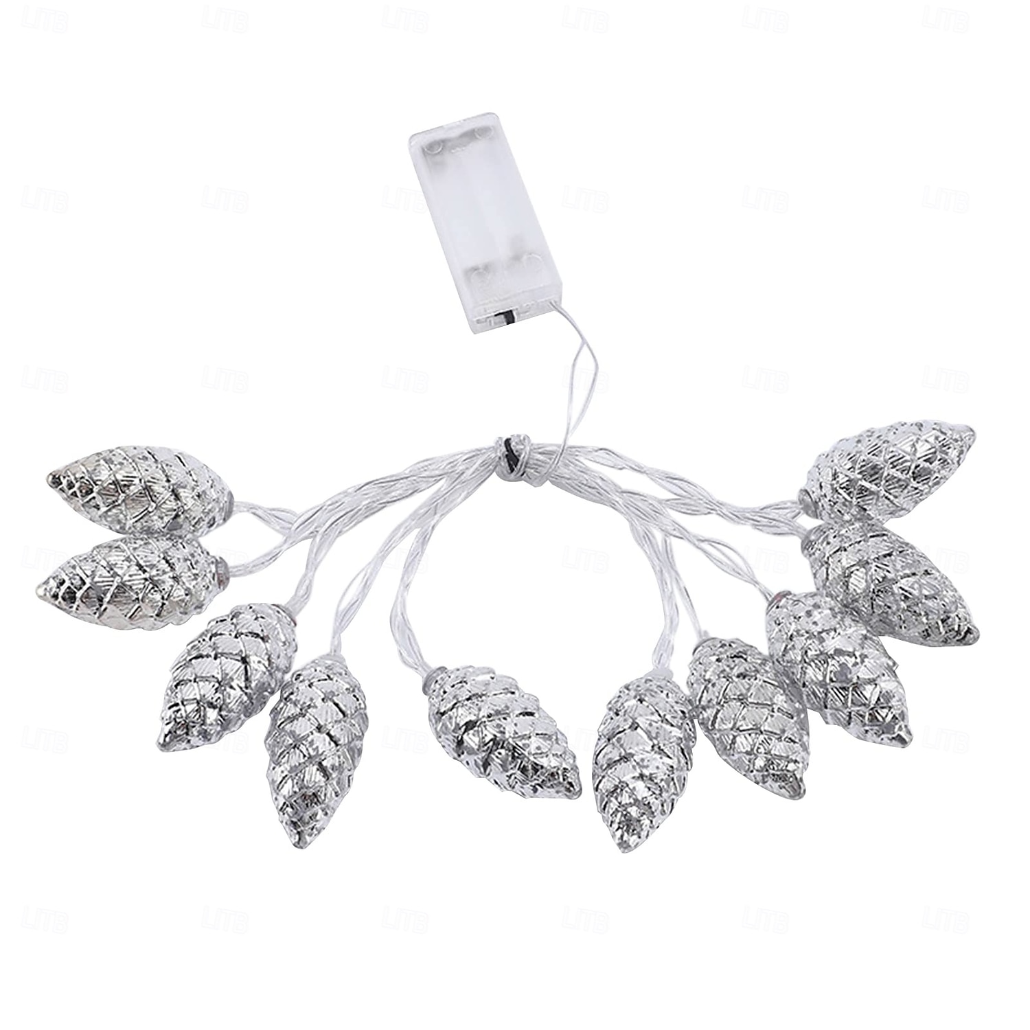 Guirlande lumineuse de Noël 3 m à 20 LED en forme de pomme de pin dorée et argentée pour sapin de Noël d'intérieur, décoration lumineuse du festival de 2025 ? $12.99 –P3