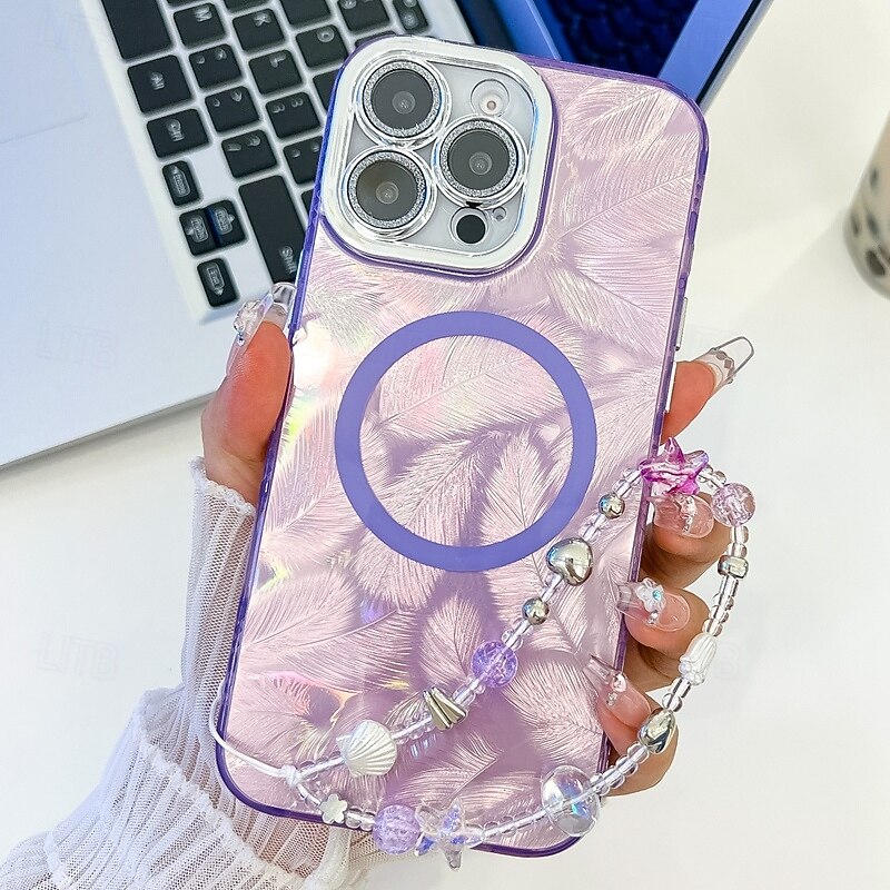 telefono Custodia Per iPhone 16 Pro Max Plus iPhone 16 Pro Max iPhone 15 iPhone 15 Pro Max iPhone 14 Pro Max iPhone 13 Pro Max Per retro A calamita Supporta la ricarica wireless con cinturino da polso del 2025 a $11.99 -P12