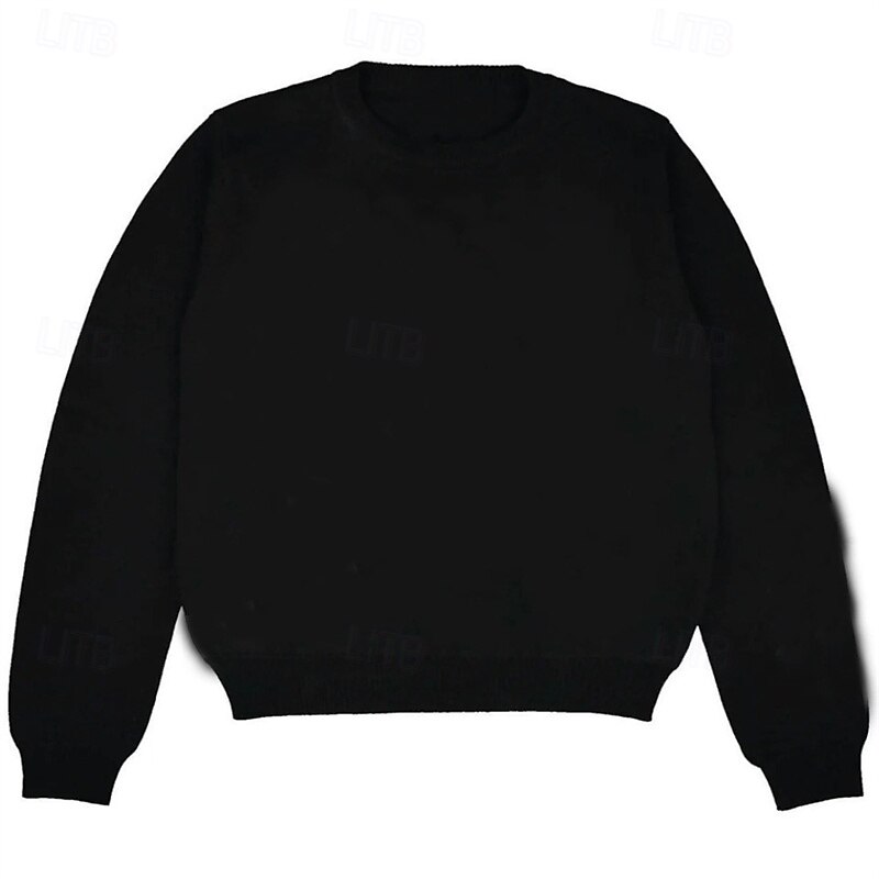 Herren Pullover Strickpullover Gerippt Stricken Standard Strick Jacquard Spinnen Rundhalsausschnitt Retro Basic Strasse Freizeitskleidung Bekleidung Herbst Winter Schwarz M L XL 2025 - $39.99 –P2