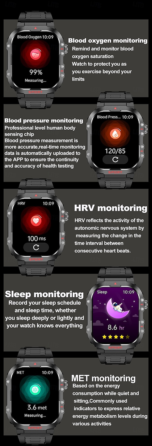 iMosi G45 Smart Watch 1.81 inch Smartwatch Fitness Running Watch Bluetooth Pedometer Call Reminder Sleep Tracker Compatible with Android iOS Men Hands-Free Calls Waterproof Media Control IP 67 41mm 2025 - $36.99 –P14