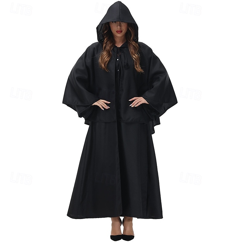 Retro vintage Middeleeuws Renaissance Kaap kapmantel Heks Pest dokter Tovenaar Dames Fantasie Walpurgisnacht Halloween Carnaval Feest LARP Ren Faire Volwassenen Mantel 2025 - $32.99 –P2