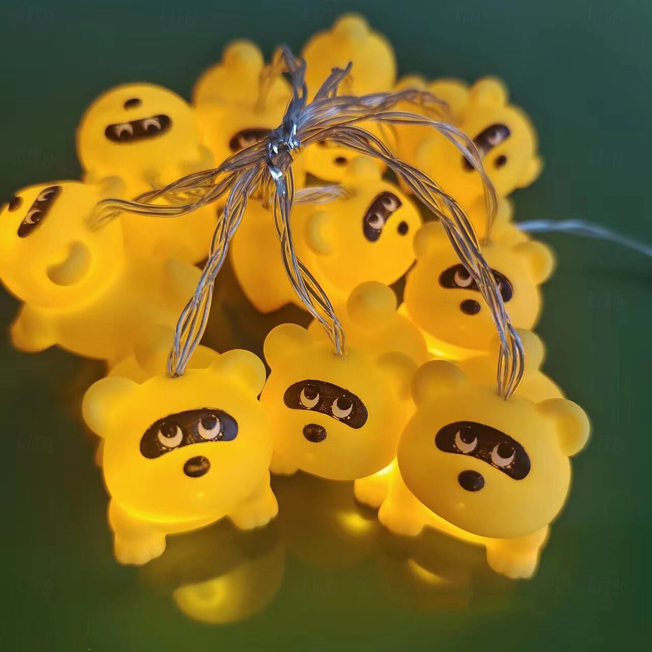 graziose luci a forma di orso in vinile con suono a led, 1,5 m, 10 led, alimentate a batteria, per interni ed esterni, per natale, matrimonio, compleanno, festa, casa, cameretta dei bambini del 2025 a $15.99 –P5