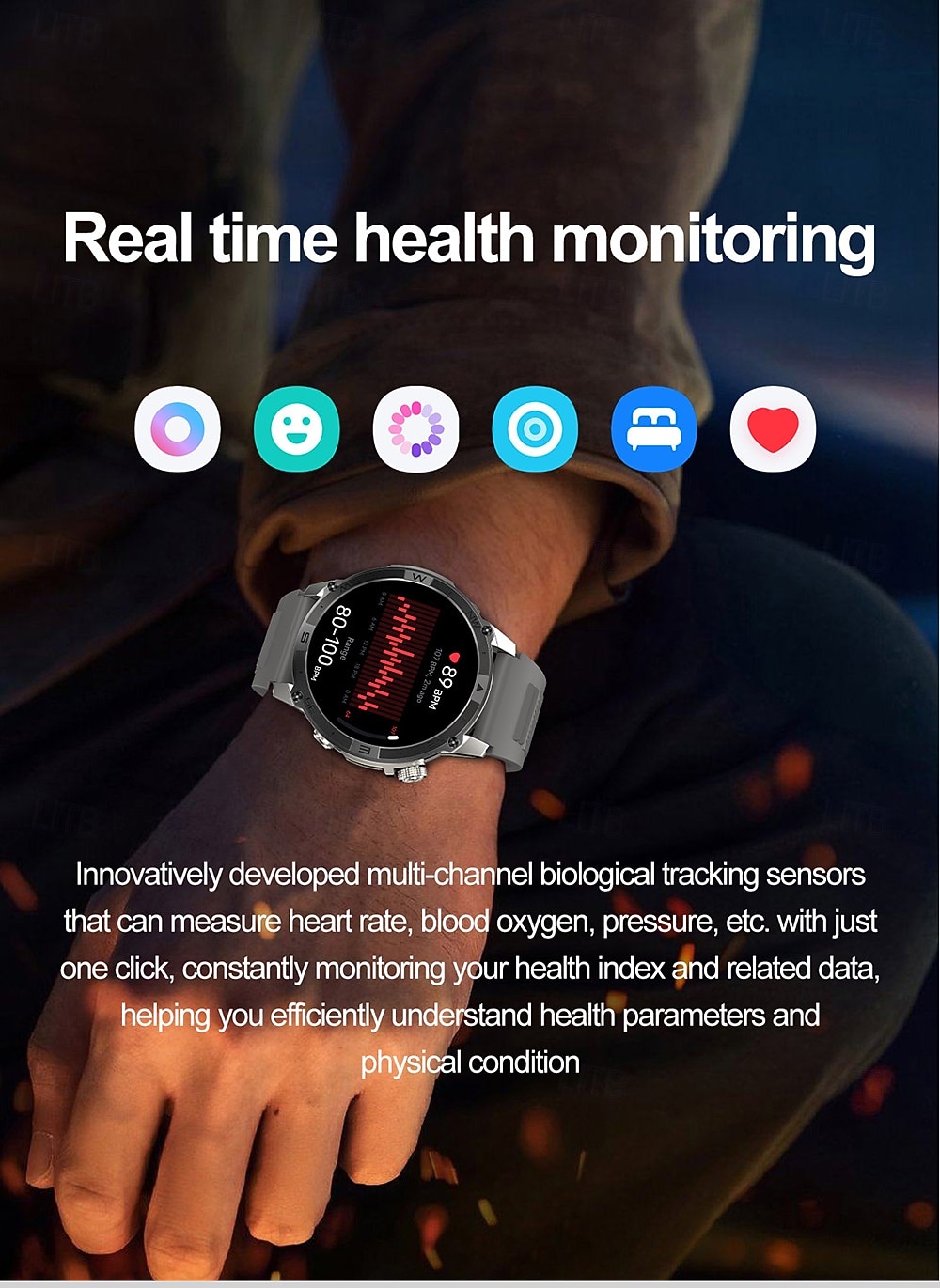 IMOSI GPS HK08 Smart Watch AMOLED Compass Altitude Air Pressure Bluetooth Call World Time 530MAH Sport Tracker Outdoor Clock 2025 - $68.99 –P16