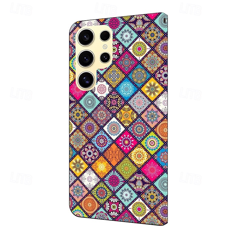 telefone Capinha Para S24 Ultra S24 Plus S24 S23 S23 Ultra S22 S22 Plus Ultra S21 Ultra S21 FE S21 Capa traseira Com Suporte Antichoque Retro Couro PU de 2025 por $14.99 –P2