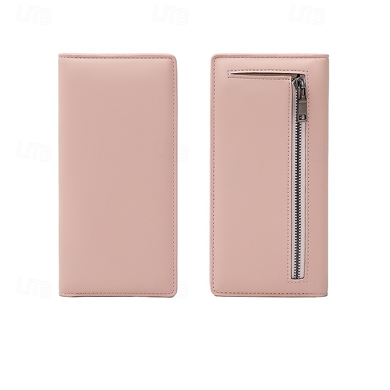 Portafoglio lungo ultra sottile bifold portatile in pelle PU con blocco RFID e più slot per carte e libretto degli assegni &titolari di carte di credito del 2025 a $22.99 –P15
