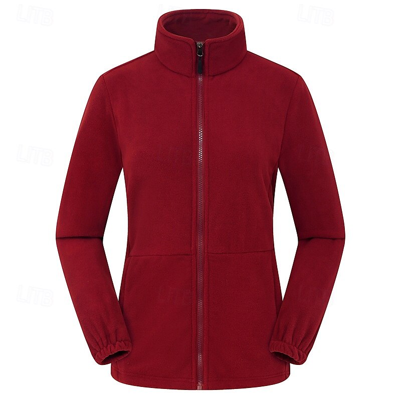 Women's Hiking Fleece Jacket Winter Outdoor Thermal Warm Fleece Lining Fleece Jackets Full Zip Climbing Camping / Hiking / Caving Traveling Light Khaki Black Yellow Pink Red 2025 - $34.99 –P13