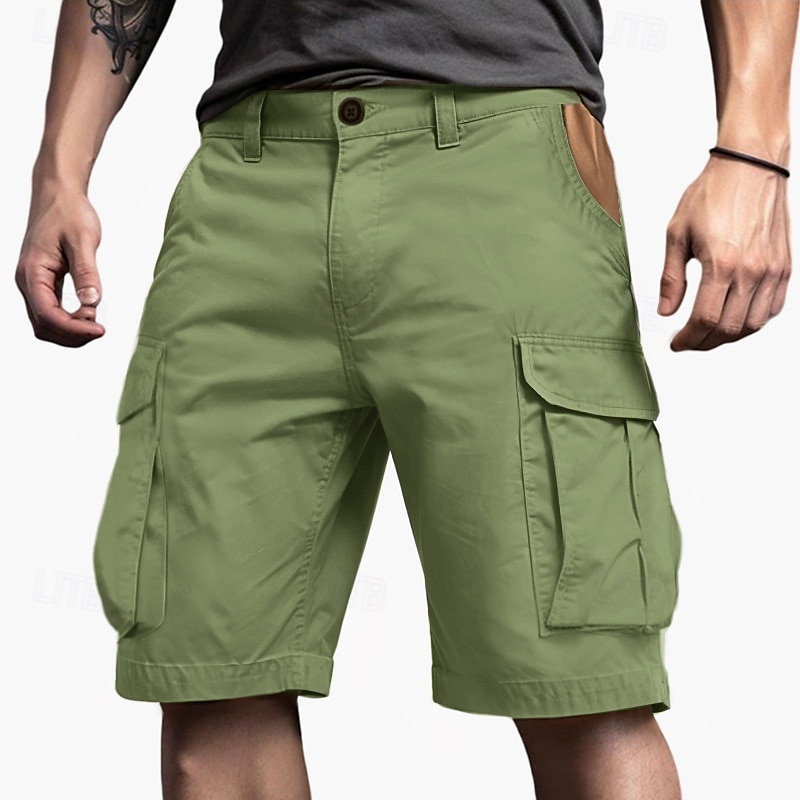 Męskie Spodenki cargo Szorty Guziki Multi Pocket Równina Zdatny do noszenia Krótki Na zewnątrz Codzienny Kemping i wycieczki Moda Klasyczny Zieleń wojskowa Zielony 2025 - $13.99 –P5