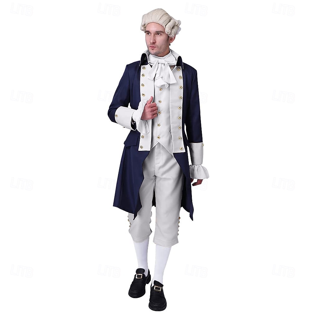 Retro Vintage Rokoko Viktorianisch Hose Hemd Trenchcoat Gentleman Kostüm Herren königlich Halloween Karneval Maskerade Leistung Party Karneval von Venedig Erwachsene Mantel Weste Hemd Ganzjahres 2026 - $150.99 –P6