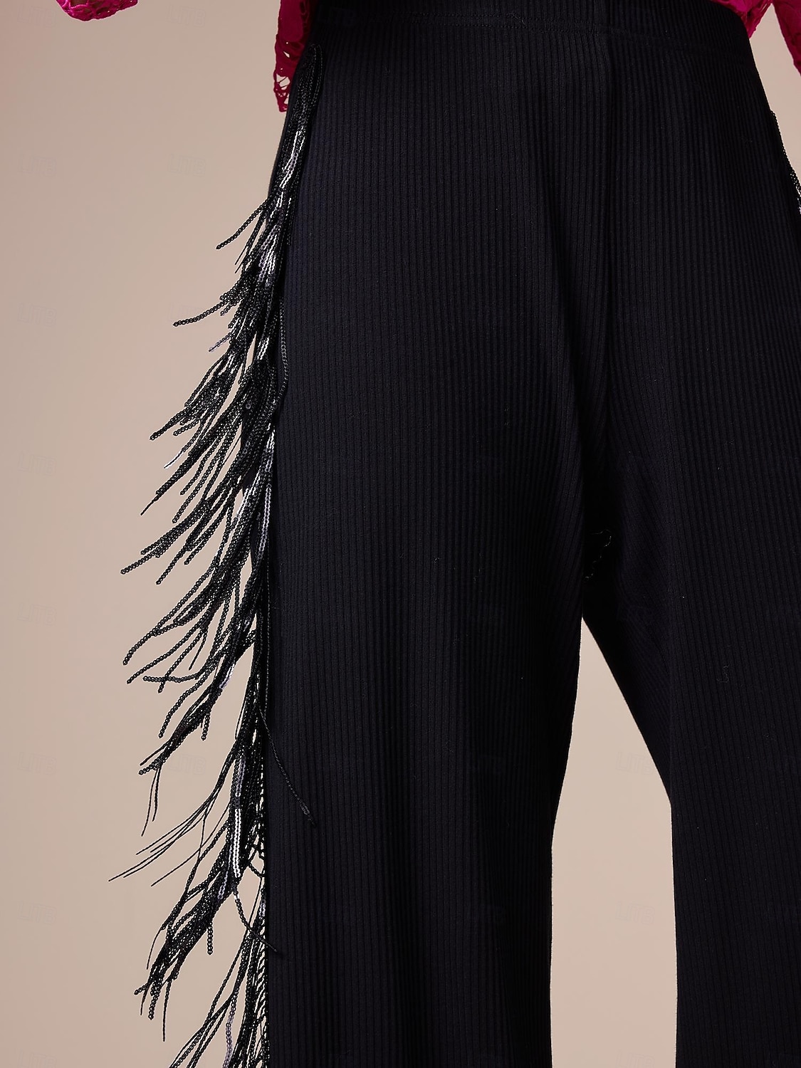 pantalon large en coton à pompons noirs de 2025 ? $82.99 –P3