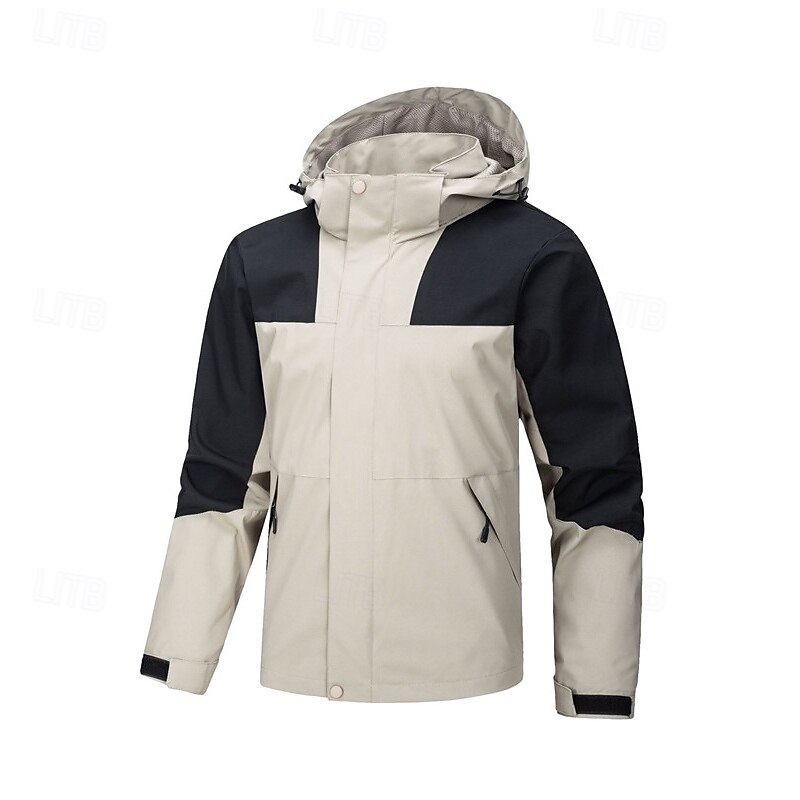 Homens Mulheres Jaqueta de Trilha Inverno Ao ar livre Bloco de cor Prova-de-Água A Prova de Vento Zíper Frontal Jaqueta leve Zip Completo Campismo / Escursão / Espeleologismo Preto Rosa claro Camelo de 2025 por $38.99 –P3