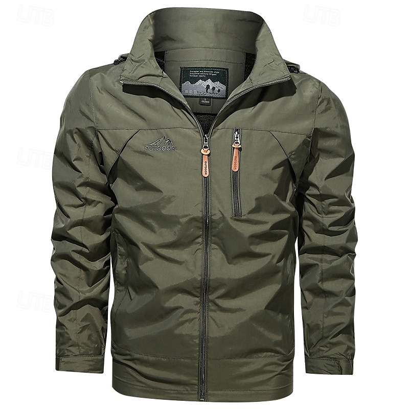 Men's Hiking Jacket Outdoor Windproof Lightweight Jacket Windbreaker Jacket Traveling Black Yellow Army Green Red Khaki 2025 - $26.39 –P14