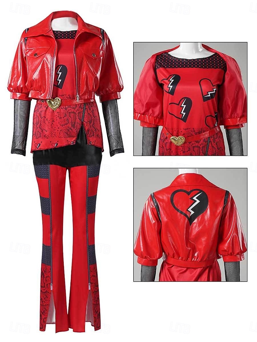 Potomci Vzestup červené Děti Červená královna srdcí Kalhoty Úbory cosplay Filmové kostýmy for Dámské Dospělé předvečer Všech svatých Karneval Párty 2025 - $85.99 –P3