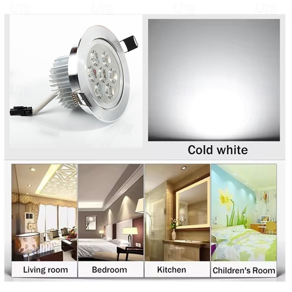 1pc 7w 7λεπτά εύκολη εγκατάσταση χωνευτά led φώτα οροφής οδήγησε downlights ζεστό λευκό κρύο λευκό 85-265v σπίτι / γραφείο 2025 - $18.99 –P7
