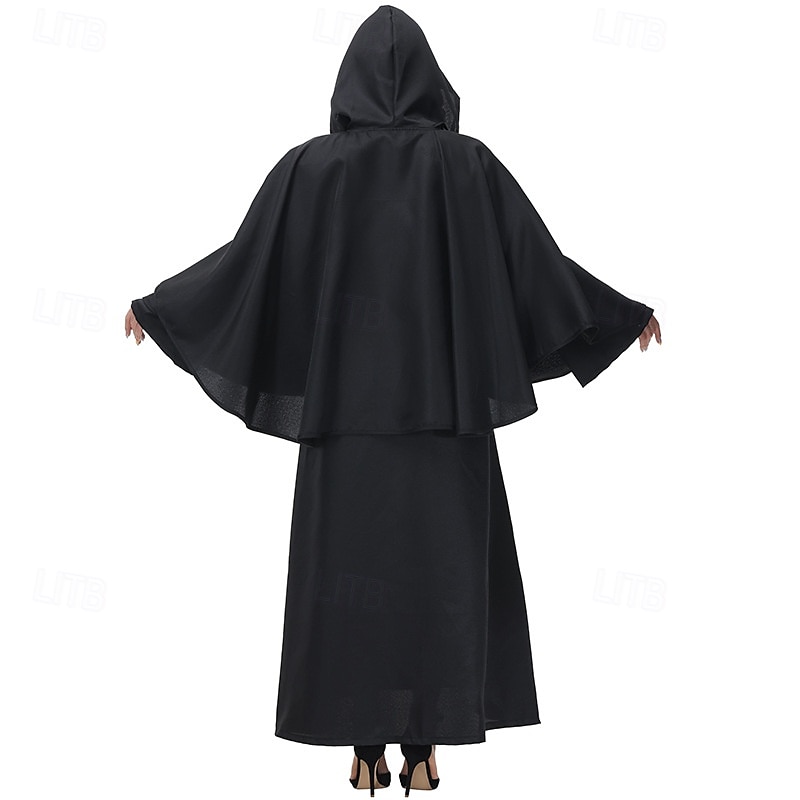 Retro vintage Middeleeuws Renaissance Kaap kapmantel Heks Pest dokter Tovenaar Dames Fantasie Walpurgisnacht Halloween Carnaval Feest LARP Ren Faire Volwassenen Mantel 2025 - $32.99 –P5