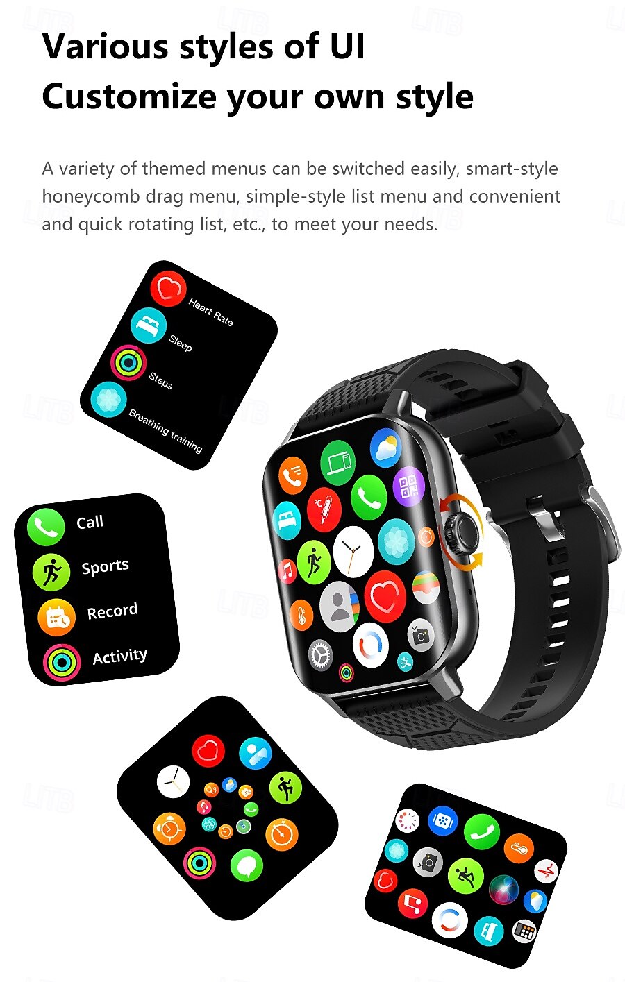 iMosi F12 Smart Watch 2.02 inch Smartwatch Fitness Running Watch Bluetooth Pedometer Call Reminder Activity Tracker Compatible with Android iOS Women Men Hands-Free Calls Media Control Message 2025 - $39.99 –P4