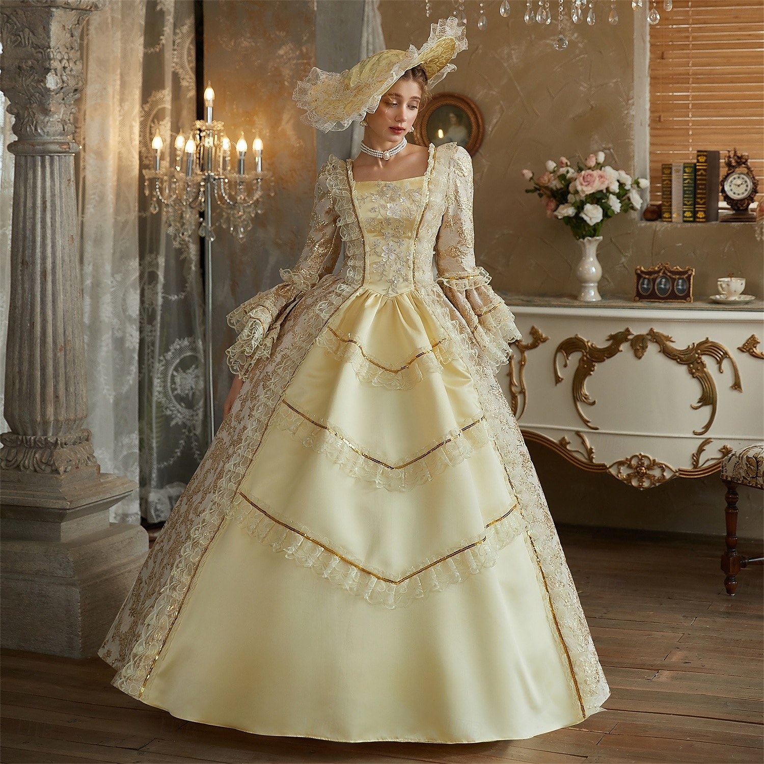 Rococo Victorian Vintage Inspired Dress Party Costume Prom Dress Princess Shakespeare Solid Color Ball Gown Fancy Dress Women's Christmas Halloween Carnival Evening Party Party Masquerade Adults' 2026 - $191.99 –P5