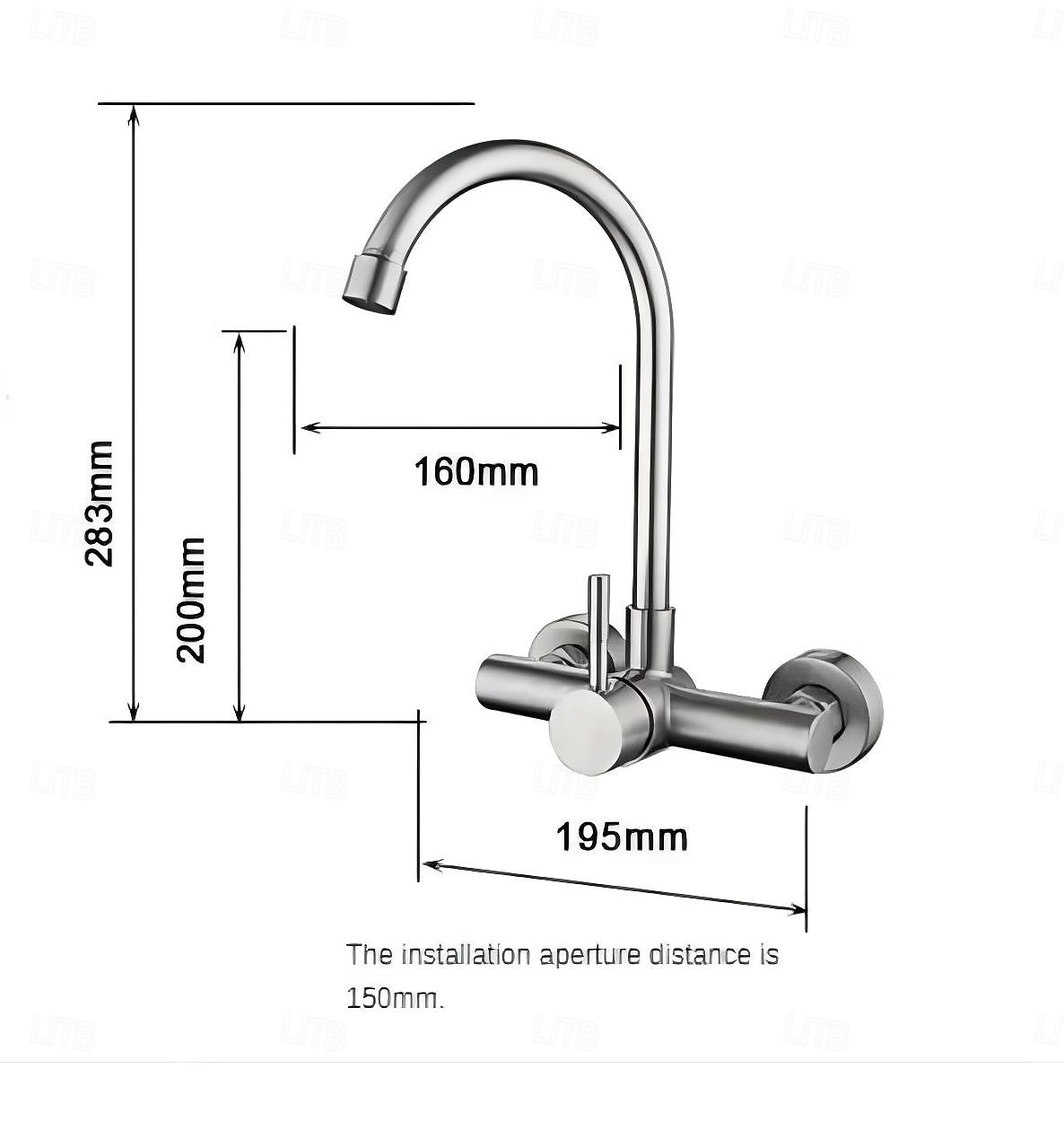 Kitchen Faucet,Stainless Steel Rotatable Wall Mounted Single Handle Two Holes Kitchen Taps with Hot and Cold Switch 2025 - $80.99 –P2