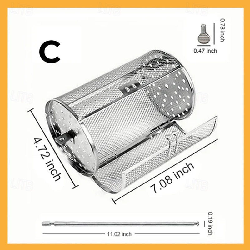 вращающаяся решетка из нержавеющей стали, вертел на 360 градусов для равномерного приготовления, многофункциональная совместима с духовкой и фритюрницей, легко моется, незаменим для барбекю и вечеринок 2026 - $16.99 –P9