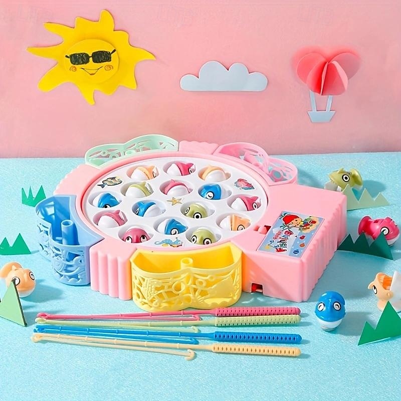 jucării de pescuit, cârlig spin electric cu muzică, modele de mărime opționale, albastru și roz, jucării și cadouri pentru copii, autocolante drăguțe, cadouri practice pentru ziua de naștere și de 2025 - $25.99 –P7