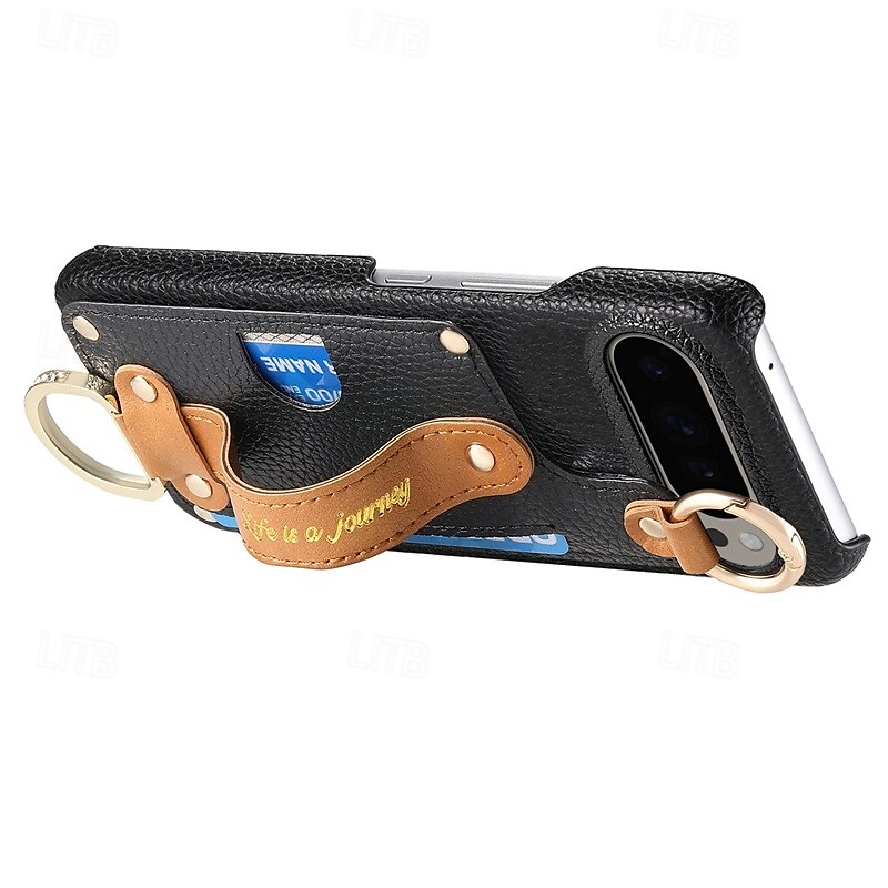 Handy Hülle Handyhüllen Für Pixel 9 Pro XL Pixel 8 Pro Rückseite mit Halterung mit Handschlaufe Kartenschlitz Retro TPU PU-Leder 2025 - $18.99 –P5