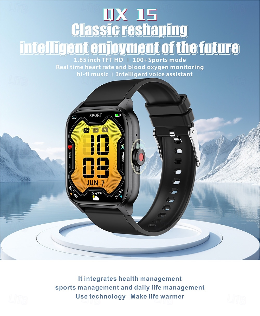 iMosi QX15 Slimme horloge 1.85 inch(es) Smart horloge Bluetooth Stappenteller Gespreksherinnering Activiteitentracker Compatibel met: Android iOS Dames Heren Handsfree bellen Waterbestendig 2025 - $36.19 –P1