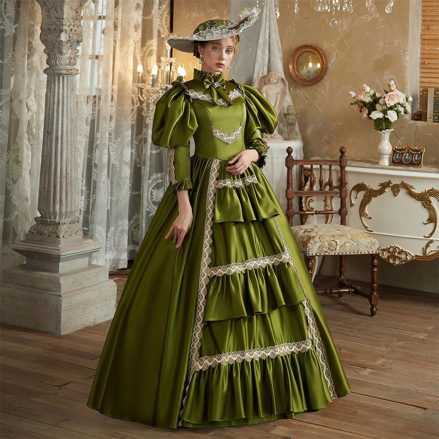 Gothic Rococo Victorian Dress Party Costume Christmas Dress Princess Shakespeare Solid Color Ball Gown Fancy Dress Women's Royal Christmas Halloween Carnival Evening Party Party Masquerade Adults' 2026