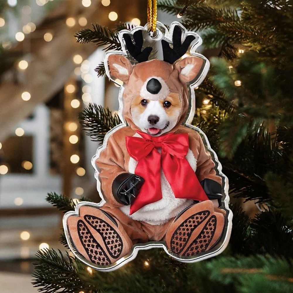 Ornements de Noël en photo personnalisés en acrylique 2D décorations de sapin de Noël avec le visage d'un bébé élan pendentifs suspendus cadeaux de 2025 ? $12.99 –P1