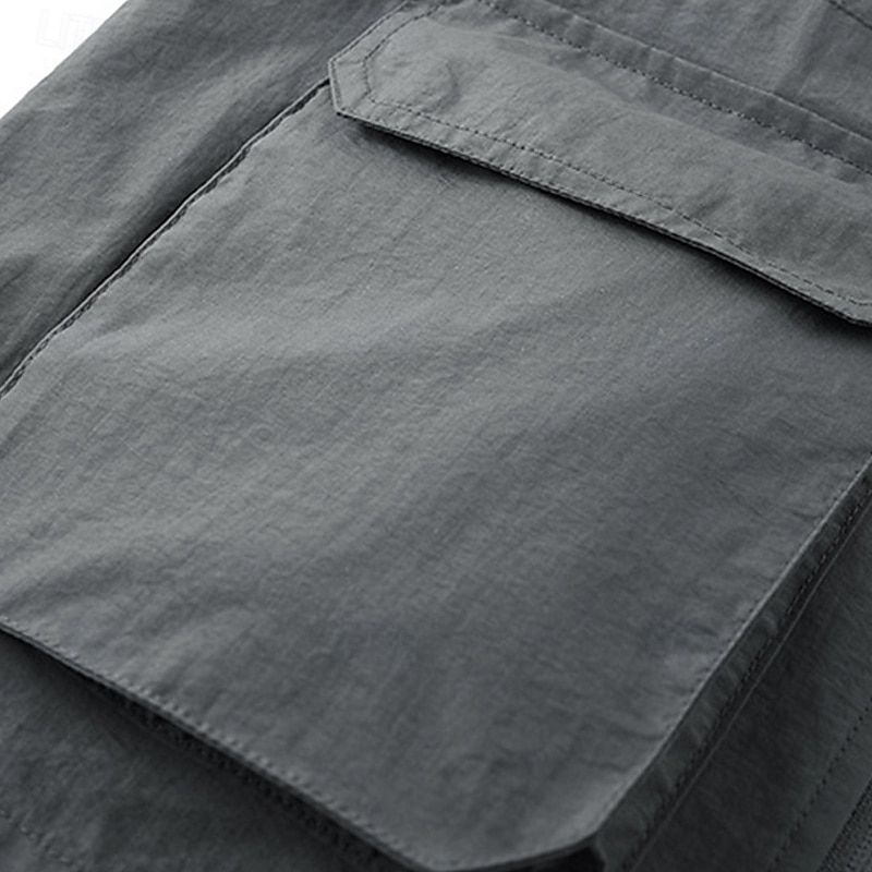 Муж. Жилет для туризма и прогулок Весна Осень на открытом воздухе Быстровысыхающий Удобный Жилет Охота Рыбалка Восхождение Черный Военно-зеленный Хаки Темно-синий Серый 2026 - $28.99 –P12