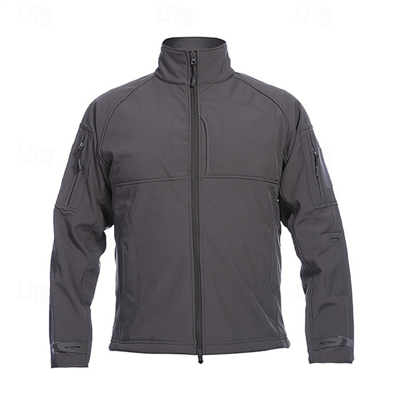 Herren Outdoorjacke Soft Shell Jacke Wanderjacke Winter Draussen Patchwork warm Fleece-Futter Wasserdicht Windundurchlässig Vliesjacken Warme taktische Jacke Voller Reißverschluss Klettern Camping 2025 - $56.99 –P8