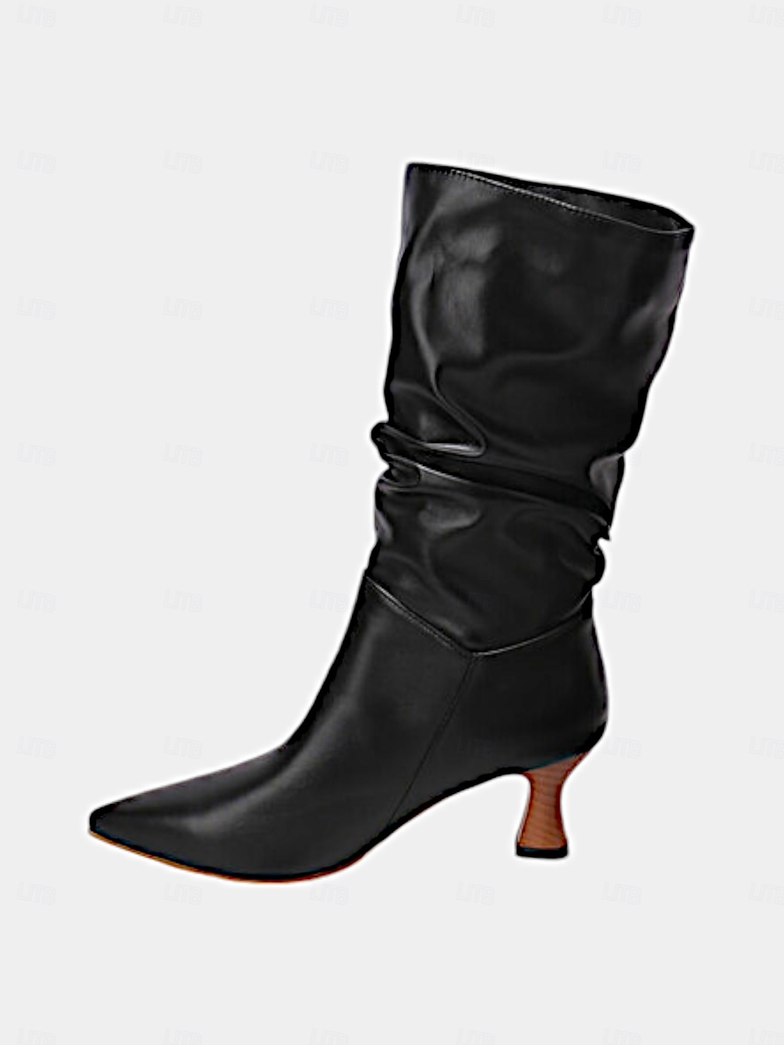 bottes rouges souples mi-mollet pour femmes avec bout pointu et talons aiguilles – chaussures d'hiver à la mode pour les fêtes et les tenues décontractées de 2025 ? $59.99 –P7
