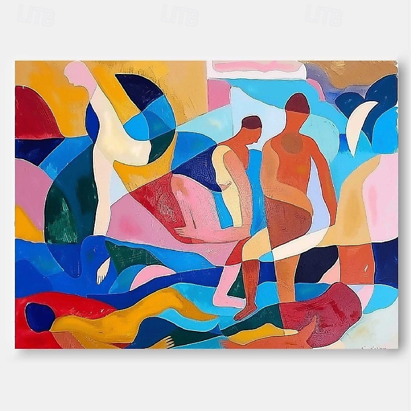 handgemachtes farbenfrohes modernes Ölgemälde auf Leinwand, großes handgemaltes abstraktes strukturiertes Personengemälde, Wandkunst, zeitgenössisches minimalistisches Kunstwerk, Wandgemälde für 2025 - $125.99 –P2