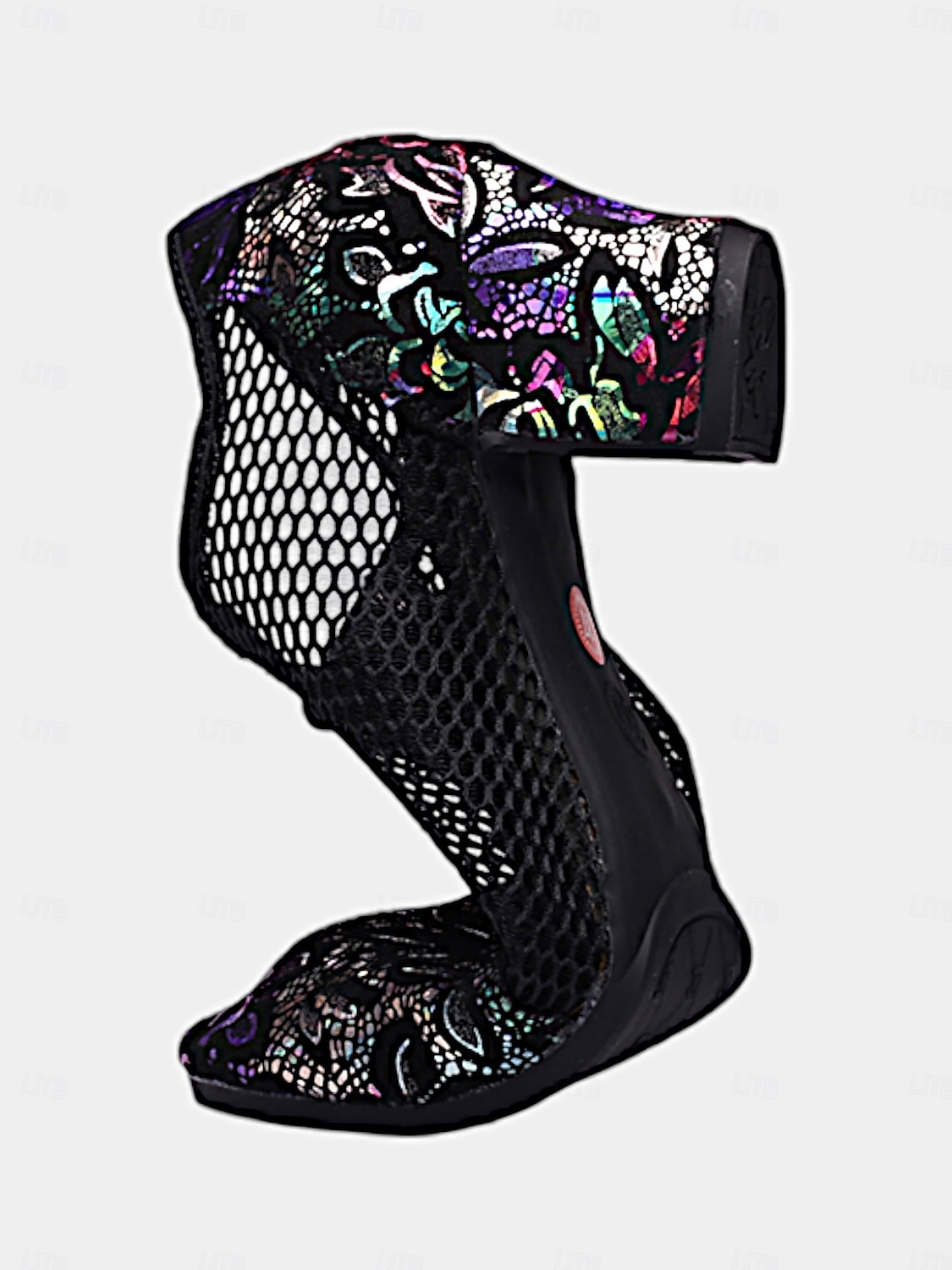 chaussures de danse à lacets en cuir noir pour femmes avec empiècements en maille et broderie florale, chaussures légères pour la danse de salon, latine et jazz de 2025 ? $46.99 –P6