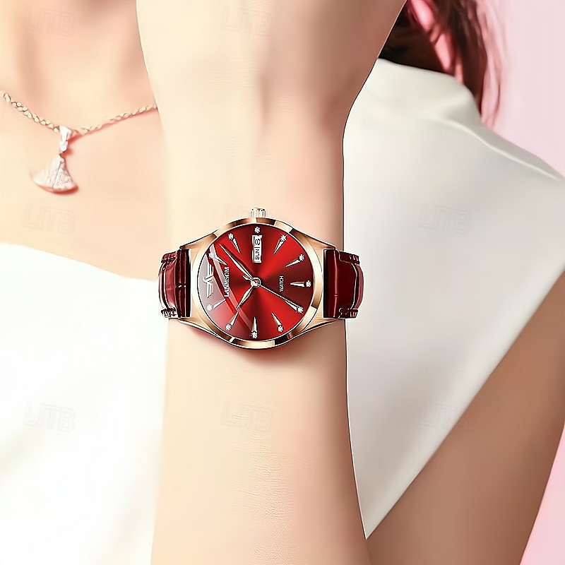 márka trend divat női karóra sport dual naptár vízálló teljesen automata világító acél szalag női karóra 2025 - $24.99 –P6