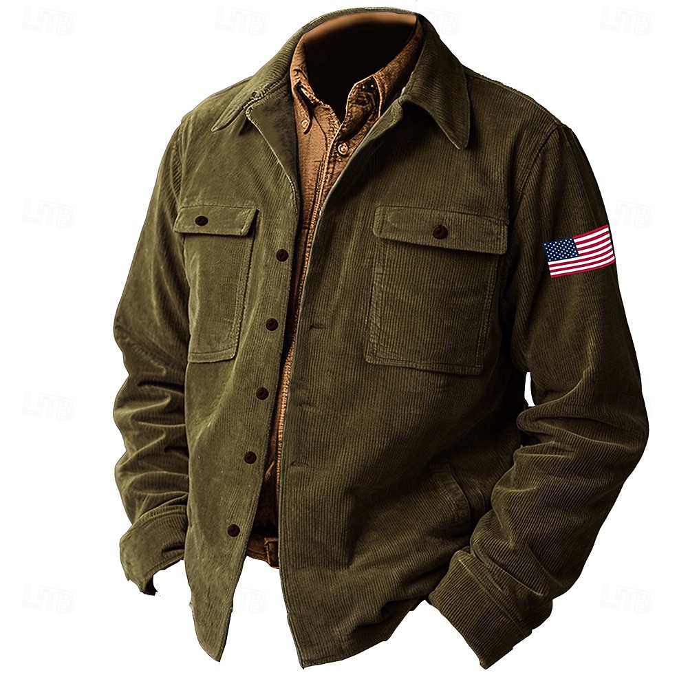 American Independence Day Men's American US Flag American Flag Patriotic Shirt Jacket Overshirt Long Sleeve Vintage Tribal Dailywear Fall & Winter Collared Shirts Button Up 3D Print 2 Pockets 1pc 2026 - $40.99 –P4
