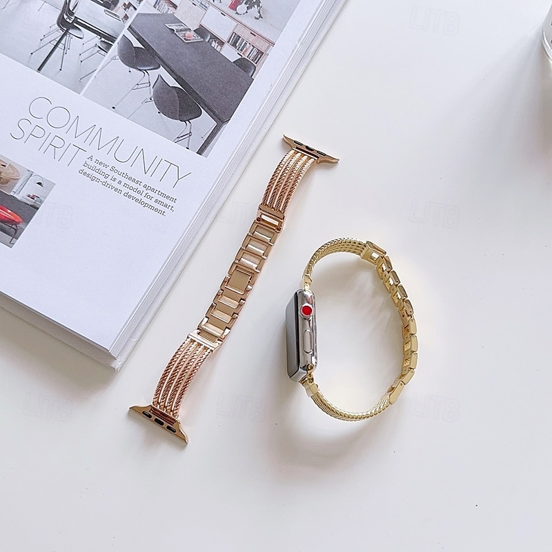 Solo Loop Συμβατό με Ζάντα ρολογιού Apple Watch 38mm 40mm 41mm 42mm 44mm 45mm 49mm Γυναικεία Μεταλλικό κούμπωμα Ρυθμιζόμενο κράμα Ανταλλακτικό λουράκι ρολογιού για iwatch Ultra 2 Series 9 8 7 SE 6 5 2025 - $20.99 –P2