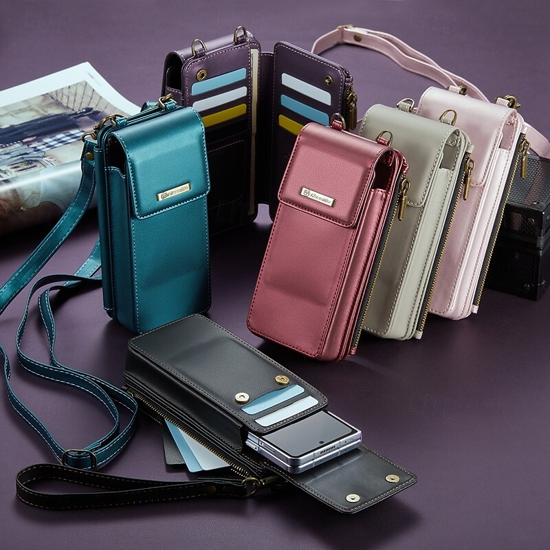 2025年 電話 ケース 用途 サムスンのギャラクシー Zフォールド6 Z Fold 5 Z Fold 4 Z Fold 3 Z Fold 2 Z Fold ユニバーサル 女性用 女の子用 磁石バックル ジッパ－ 全身保護 レトロ風 TPU PUレザー  コレクション – $31.99 –P16