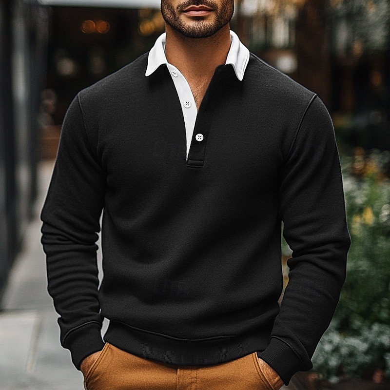 Per uomo Felpa Felpa Polo Nero Blu marino Blu Marrone Cachi Collo a polo Liscio Tasche Sportivo Giornaliero Per eventi Streetwear Fantastico Informale Primavera & Autunno Abbigliamento Felpe con del 2026 a $28.99 –P8