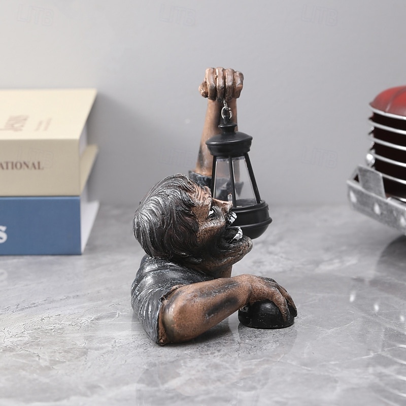 halloween zombie lyhty hartsi käsityö ornamentti ulkona puutarha koristeet kauhu zombie statue 2025 - $20.99 –P5