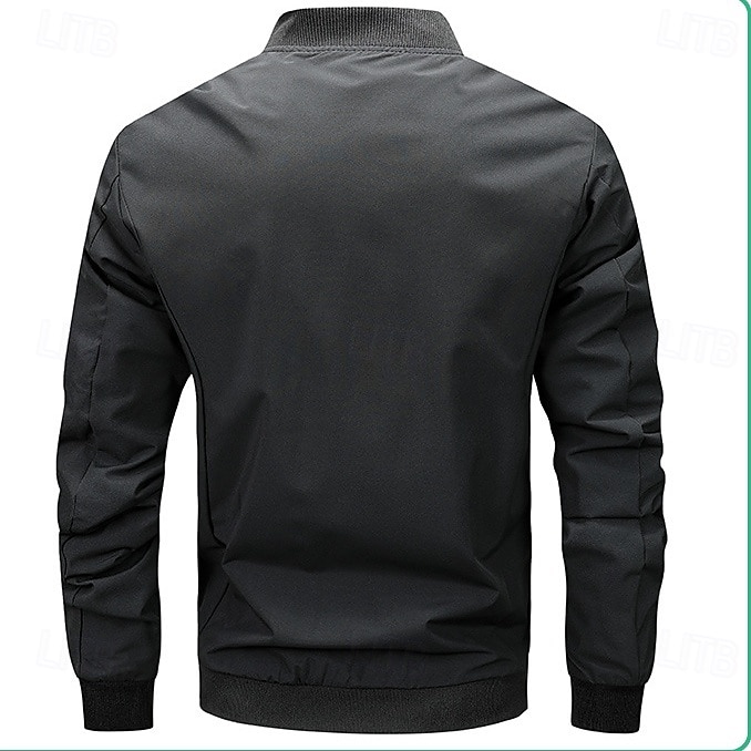 Men's Lightweight Jacket Outdoor Jacket Bomber Jacket Full Zip Spring &  Fall Active Black Navy Blue Dark Green Khaki Light Grey Jacket 2026 - $30.99 –P4