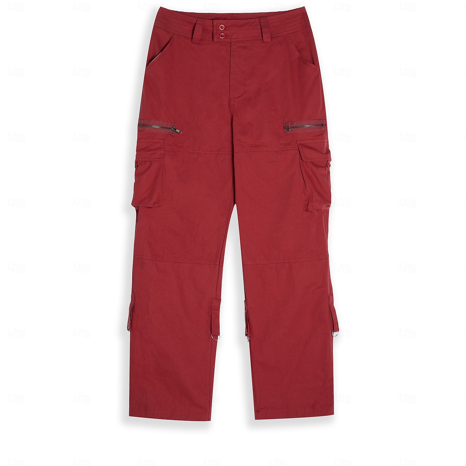 Damen Cargo-Hosen Weites Bein Hosen Hose Aktiv Streetwear Lässig Volle Länge Mittlere Taille Einfach Reißverschluss Tasche Mehrere Taschen Atmungsaktivität Bequem Mikroelastisch Outdoor Straße 2026 - $44.99 –P1