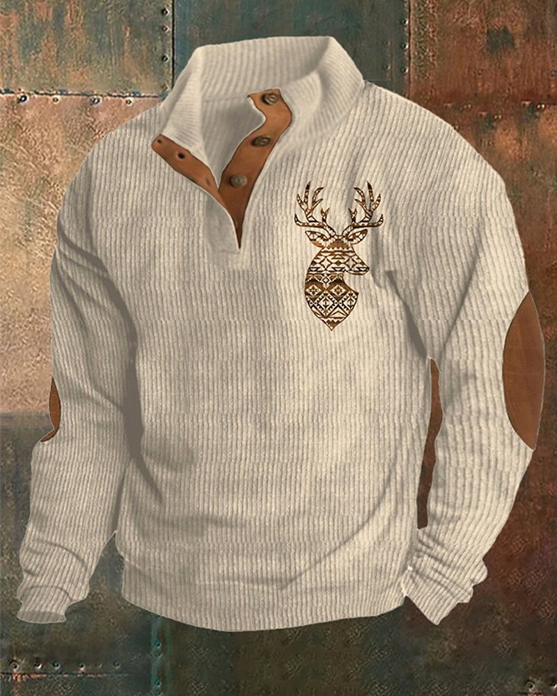 Męskie Bluza dresowa Czarny Zieleń wojskowa Khaki Szary Stójka Kolorowy blok Renifer Niejednolita całość Sport i turystyka Codzienny Święto Poliester Sztruks Moda miejska Podstawowy Codzienny Wiosna 2026 - $30.99 –P1