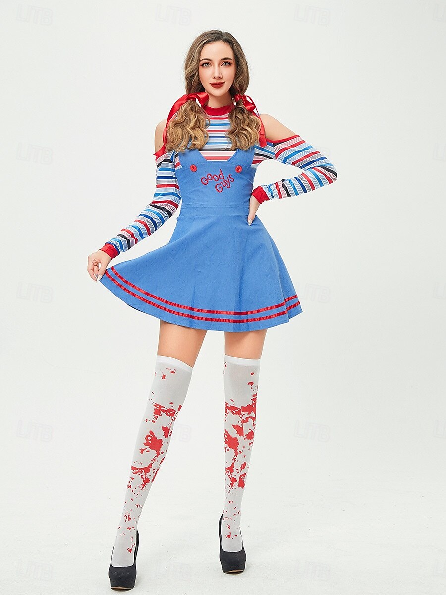 Chucky Scary Doll Dress Costume Group & Family Halloween Costumes Kid's Adults' Women's Girls' Movie / TV Theme Costumes Horror Party Carnival Easy Carnival Costume 2025 - $48.99 –P5