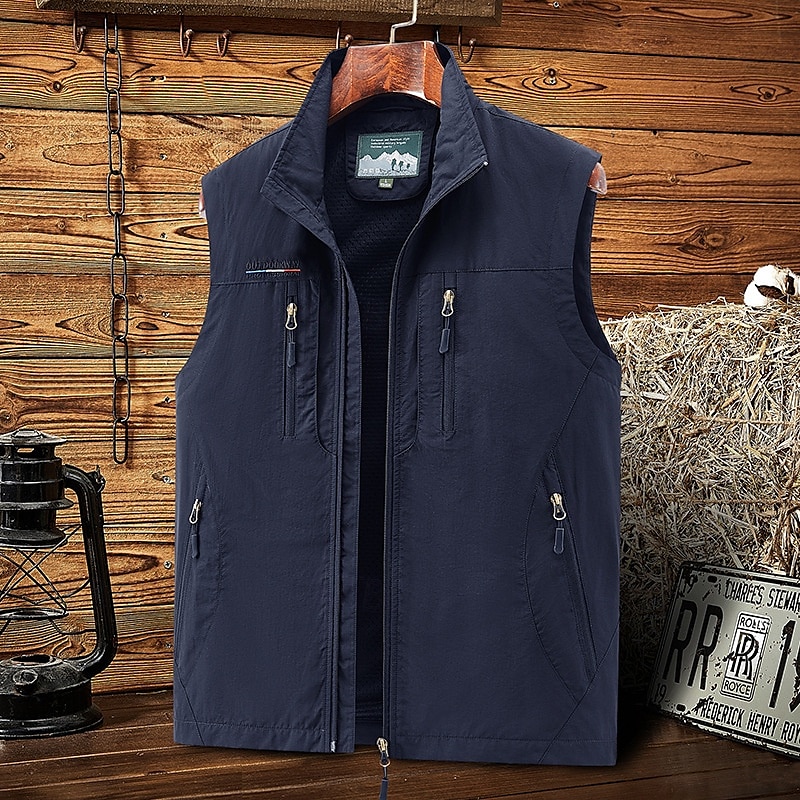 Per uomo Gilet / gilet da escursionismo Senza maniche Gilè Esterno Comodo Inverno Tasche multiple Poliestere Nero Verde militare Rosso Caccia Pesca Scalate del 2025 a $23.19 –P5